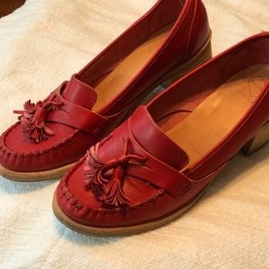 Swedish Hasbeens tassel loafers - RED!